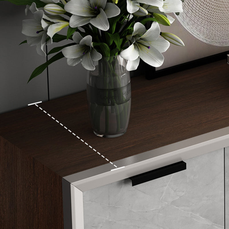 33.46"Tall Grey Accent Chest, Wooden Rectangle Cabinet with Drawers