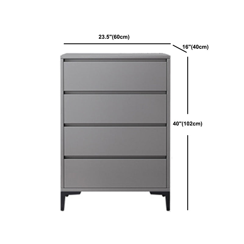 Contemporary Rectangle Accent Chest, Wooden Chest in Grey with Drawers