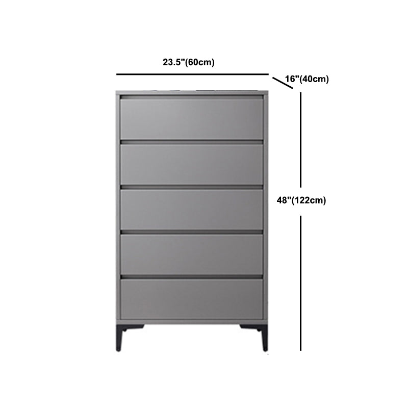 Contemporary Rectangle Accent Chest, Wooden Chest in Grey with Drawers