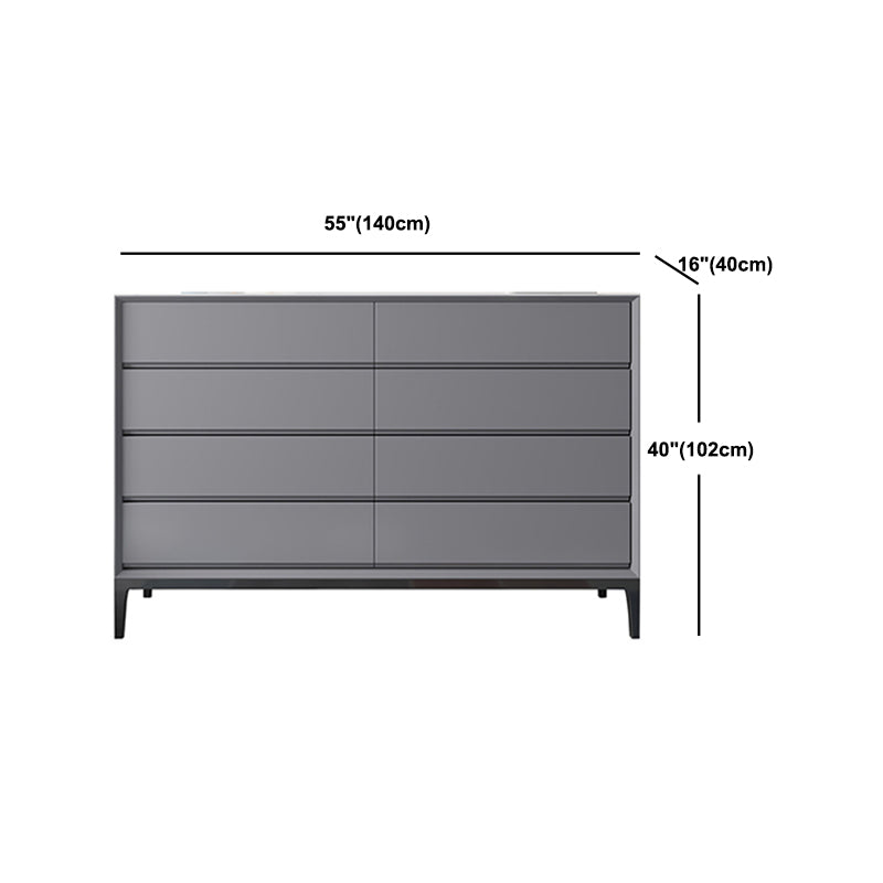Contemporary Rectangle Accent Chest, Wooden Chest in Grey with Drawers