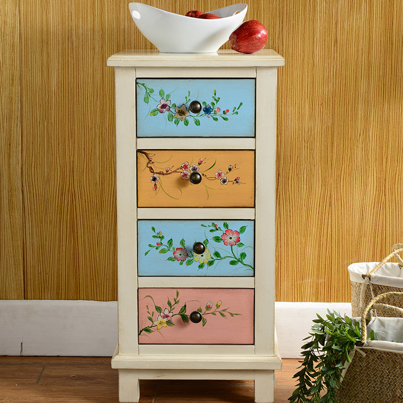 33" Tall 4 - Drawer Accent Chest, Wooden Rectangle Side Cabinet