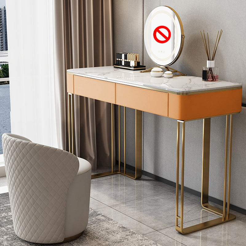 Glam 29.5" Tall Makeup Vanity Desk 2-Drawer Wood Dressing Table