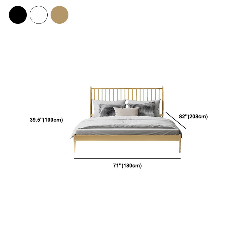 Modern Style Metal Material Includes Headboard Gold/white/black Bed