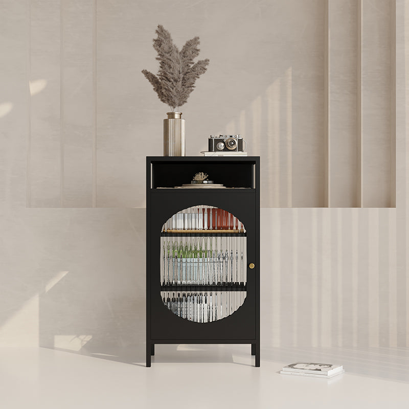 Living Room Metal Kitchen Server 20-inch Length Glass Door Dining Server