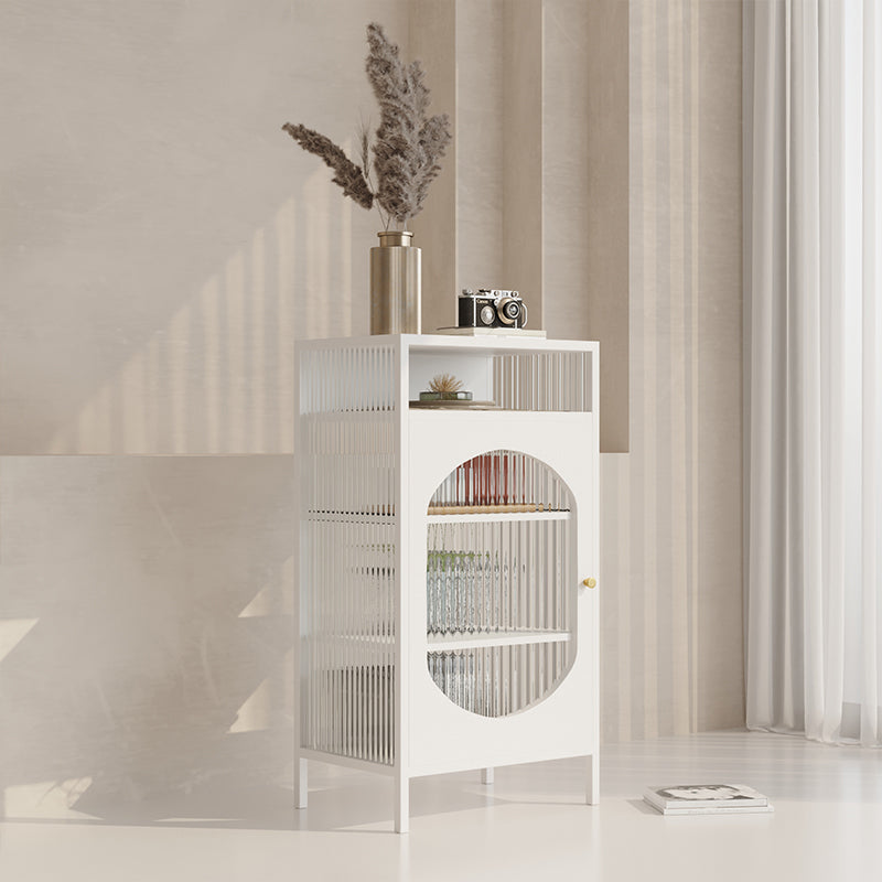 Living Room Metal Kitchen Server 20-inch Length Glass Door Dining Server