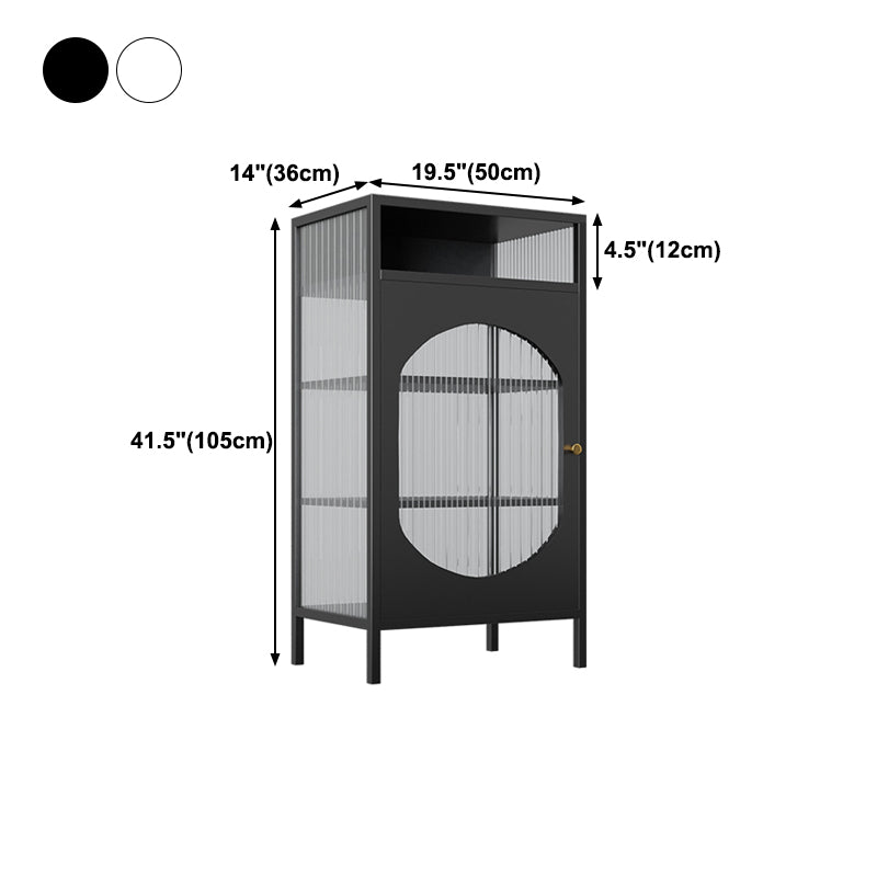Living Room Metal Kitchen Server 20-inch Length Glass Door Dining Server