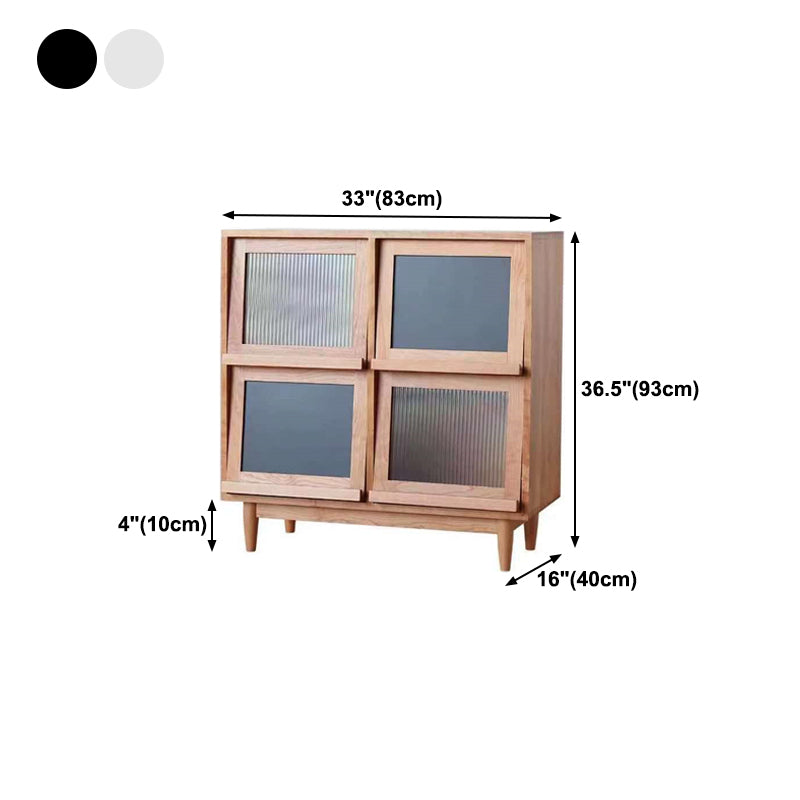 4 Doors 33"L Server Simple Style Wood Frame Buffet Server for Dining Room