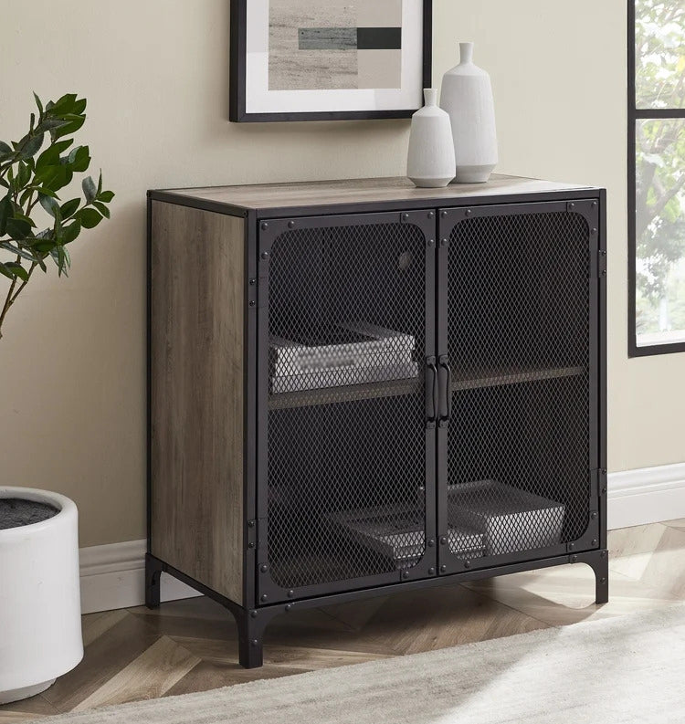 Pine Wood Kitchen Sideboard Cabinet Modern Server Cabinet with Storage