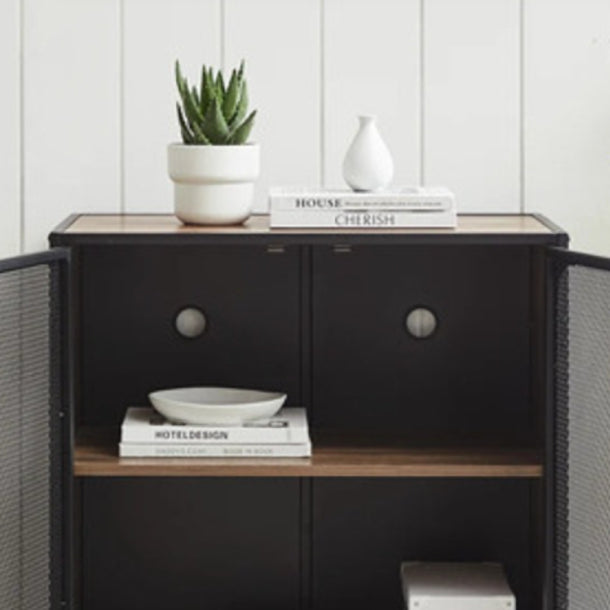 Pine Wood Kitchen Sideboard Cabinet Modern Server Cabinet with Storage