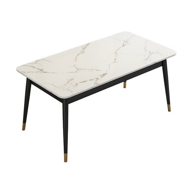 Traditional Luxury Dining Table Sintered Stone Rectangle Table with 4 Legs