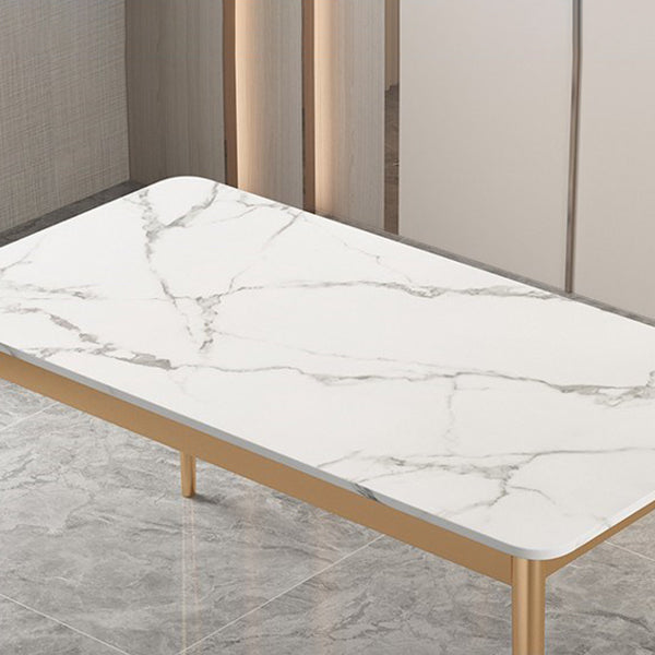 Traditional Luxury Dining Table Sintered Stone Rectangle Table with 4 Legs