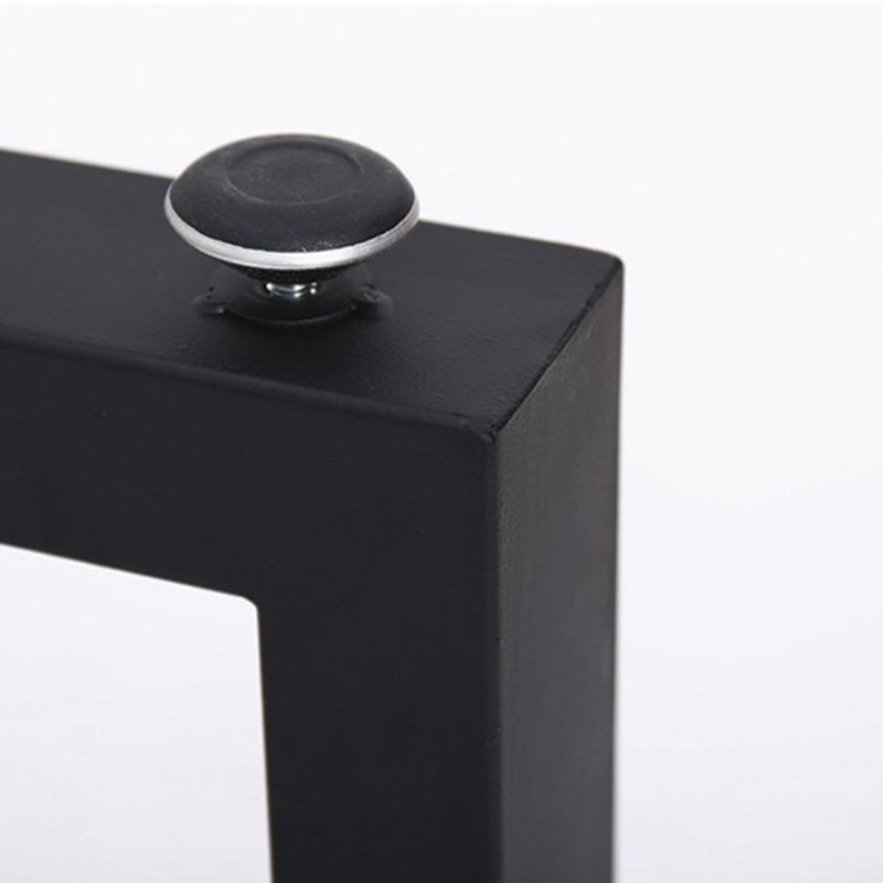 Industrial Rectangle Dining Table Solid Wood Black Iron Sled Base Dining Table