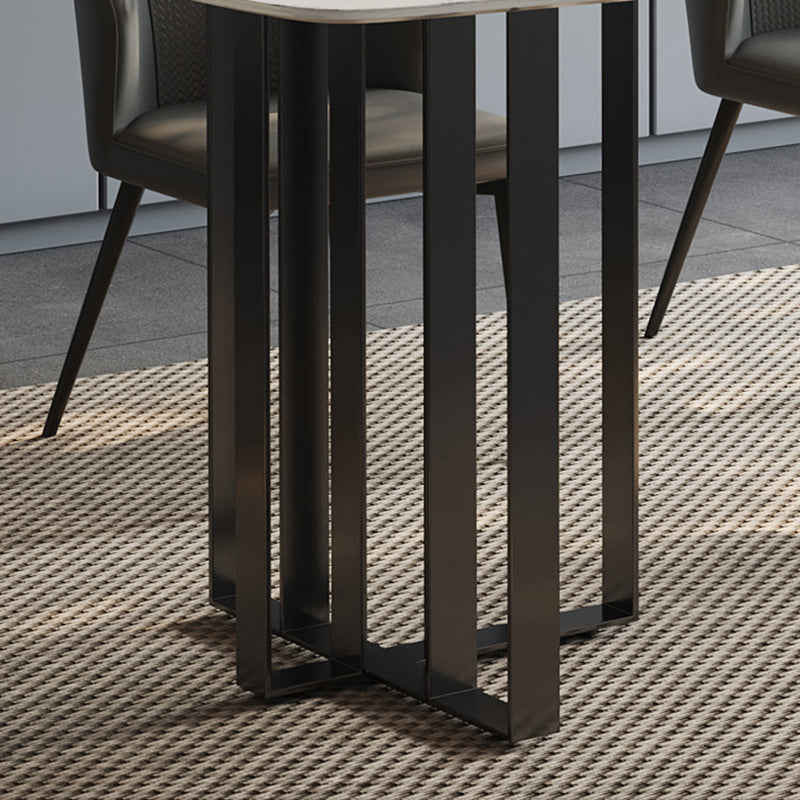 Dinner Table Stone Top Modern Double Pedestal Dining Table without Chair