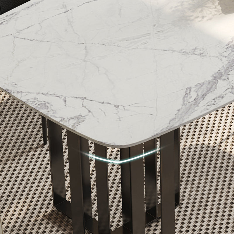 Dinner Table Stone Top Modern Double Pedestal Dining Table without Chair