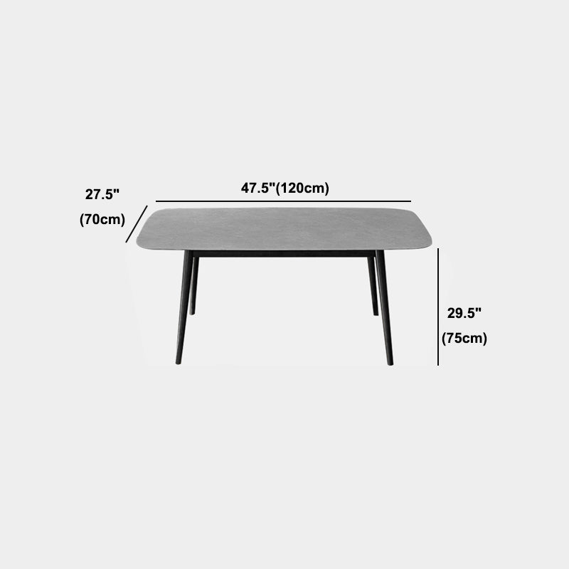 Modern Style Gray Stone Table Rectangle Dining Table for Kitchen