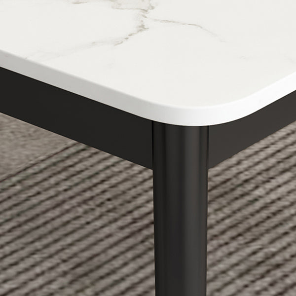 Modern Style Rectangle Stone Table Standard Height Dining Table with 4 Legs