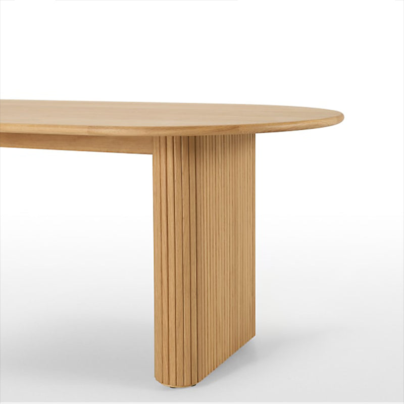 Contemporary Style Dining Table Oval Solid Wood Table for Home Kitchen