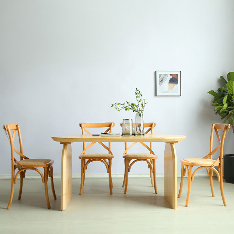 Oval Dining Table Solid Wood Contemporary Style Table for Home Kitchen