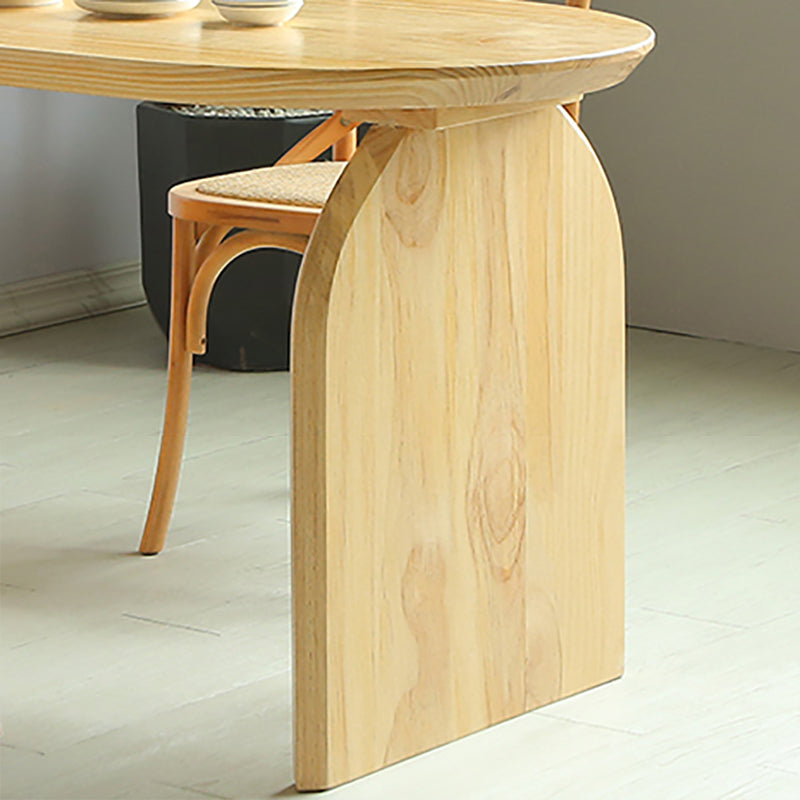 Oval Dining Table Solid Wood Contemporary Style Table for Home Kitchen
