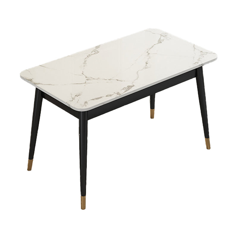 Modern Dinning Table White Top Stone Rectangle Dining Table for Kitchen