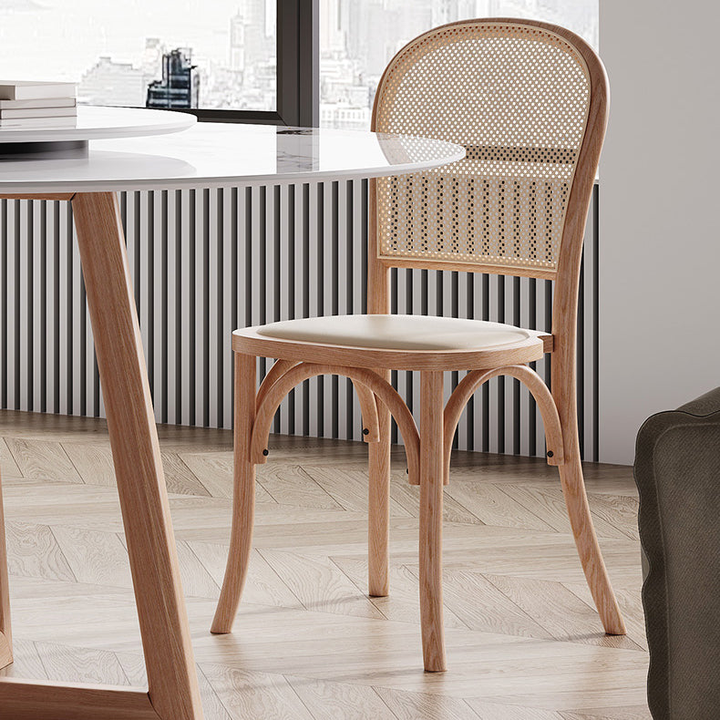 Round Dining Table Modern Stone Top Dining Table with Wood Base