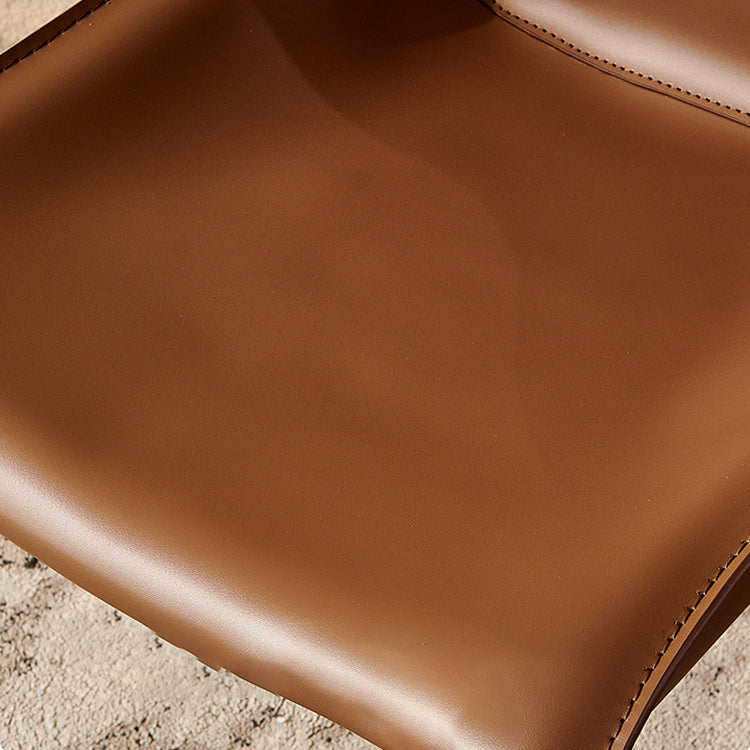 Leather Dining Chair Minimalist Design Arm Solid Back Dining Side Chair