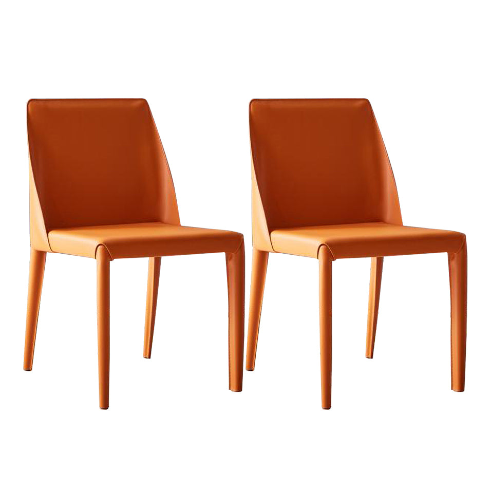 Minimalist Design Leather Dining Chair for Home Solid Back Chair