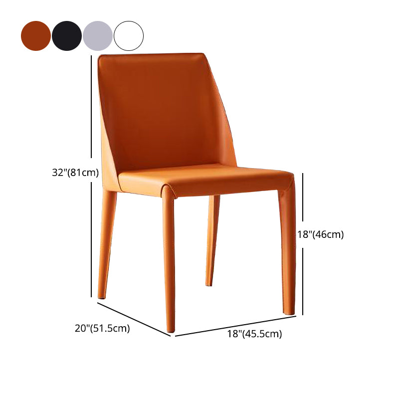 Minimalist Design Leather Dining Chair for Home Solid Back Chair