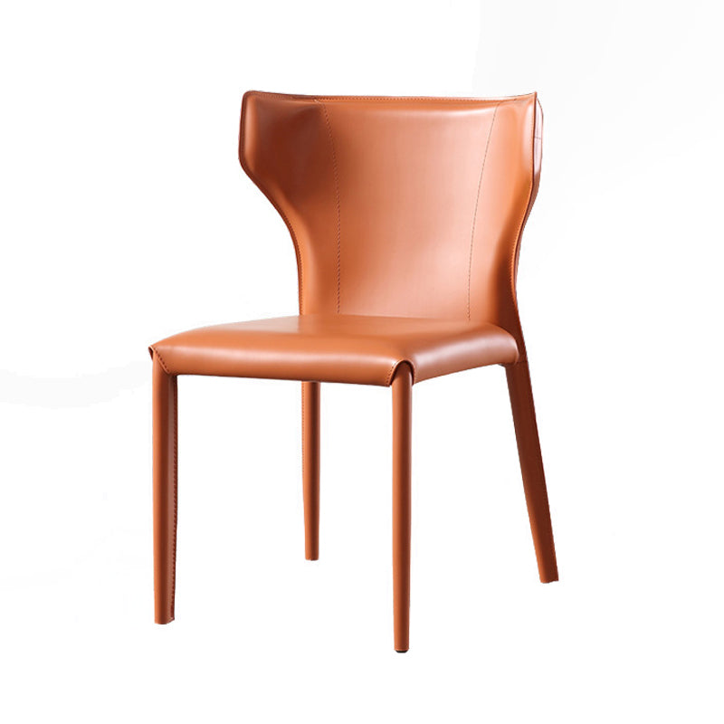 Modern Leather Dining Chair Wingback Dining Side Chair for Restaurant