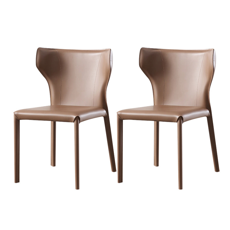 Leather Dining Chair Contemporary Design Wingback Side Chair