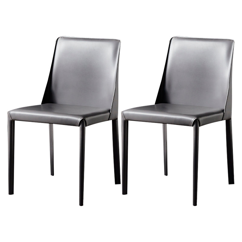 Solid Back Chair Contemporary Modern Leather Indoor-Outdoor Side Chair