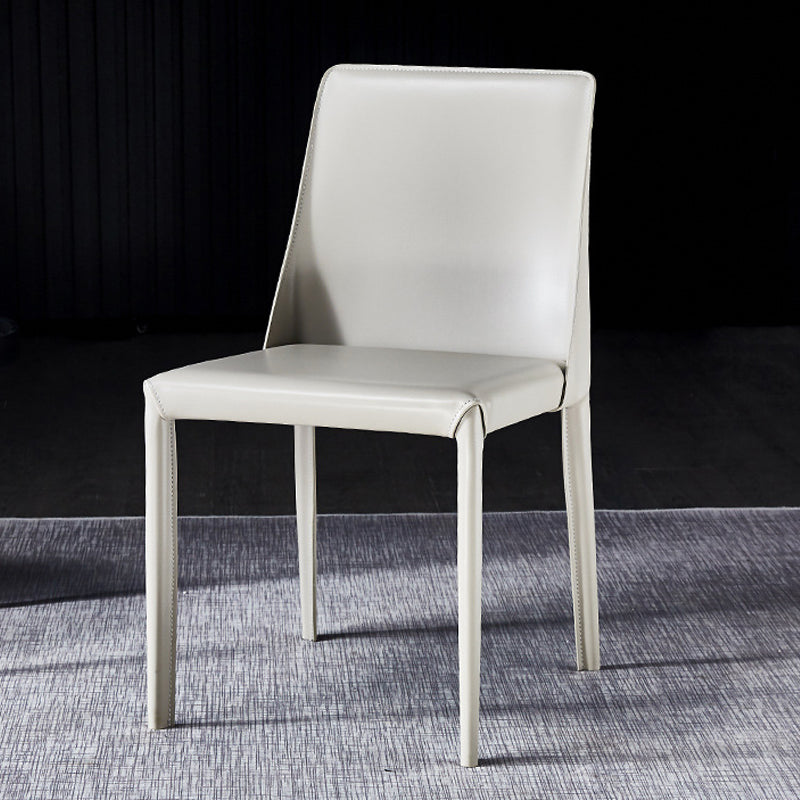 Solid Back Chair Contemporary Modern Leather Indoor-Outdoor Side Chair