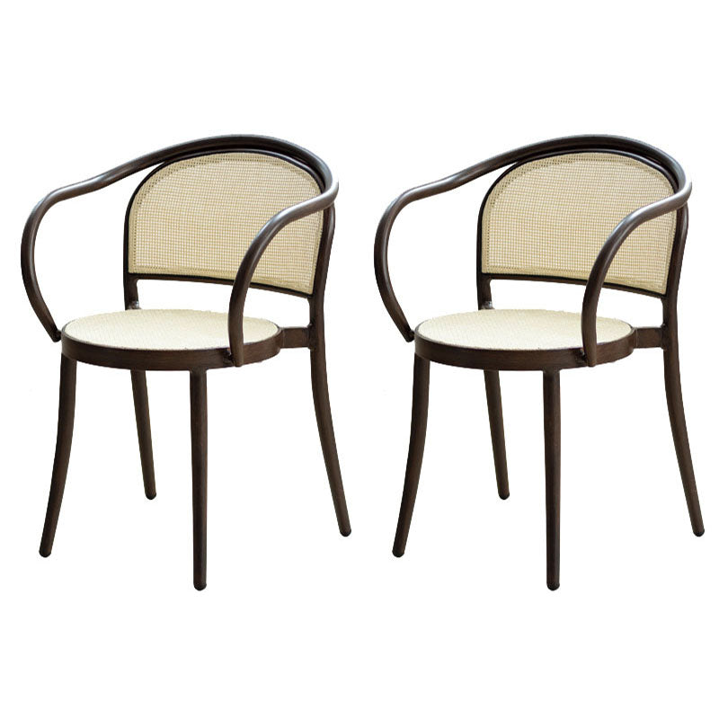 Scandinavian Arm Open Back Chairs for Home Wood Dining Chairs