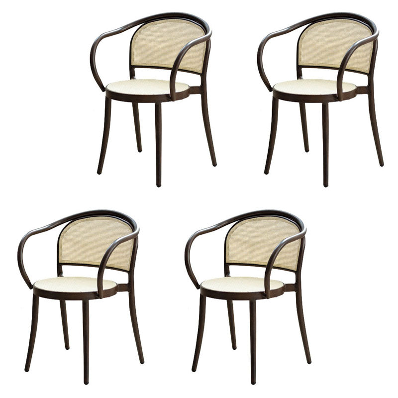 Scandinavian Arm Open Back Chairs for Home Wood Dining Chairs