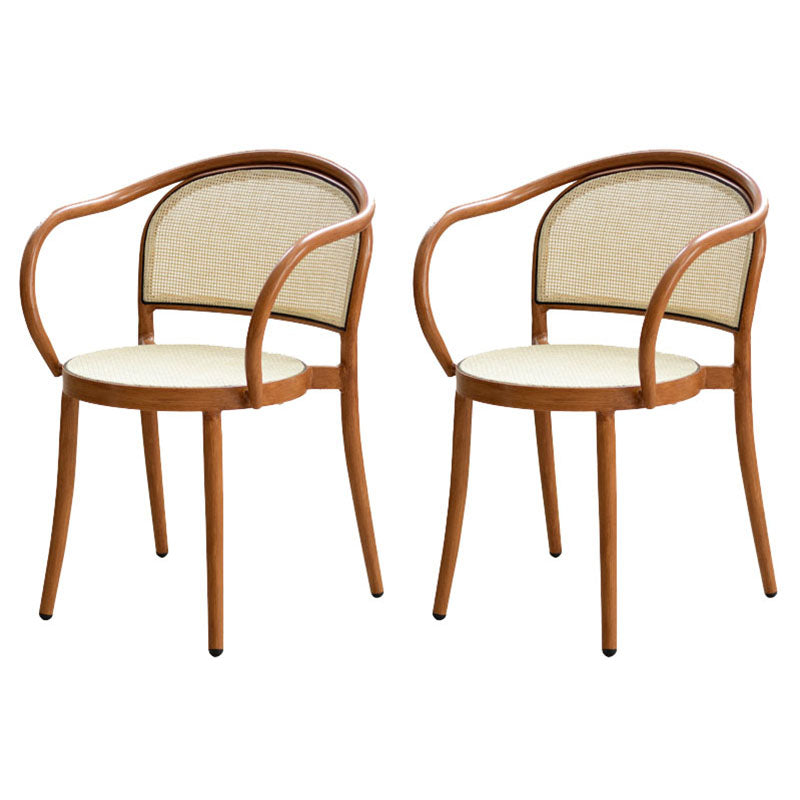 Scandinavian Arm Open Back Chairs for Home Wood Dining Chairs