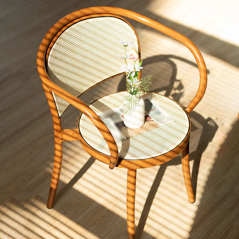 Scandinavian Arm Open Back Chairs for Home Wood Dining Chairs