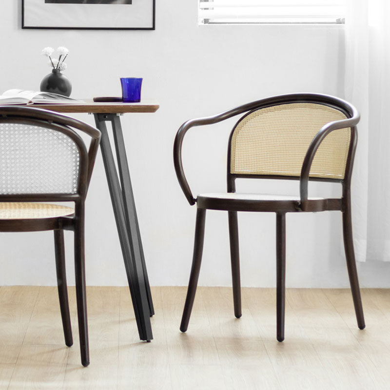 Scandinavian Arm Open Back Chairs for Home Wood Dining Chairs
