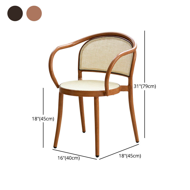 Scandinavian Arm Open Back Chairs for Home Wood Dining Chairs