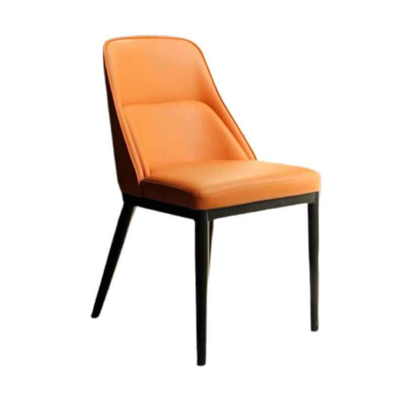 Contemporary Dining Chair Kitchen Armless Chairs with Metal Legs