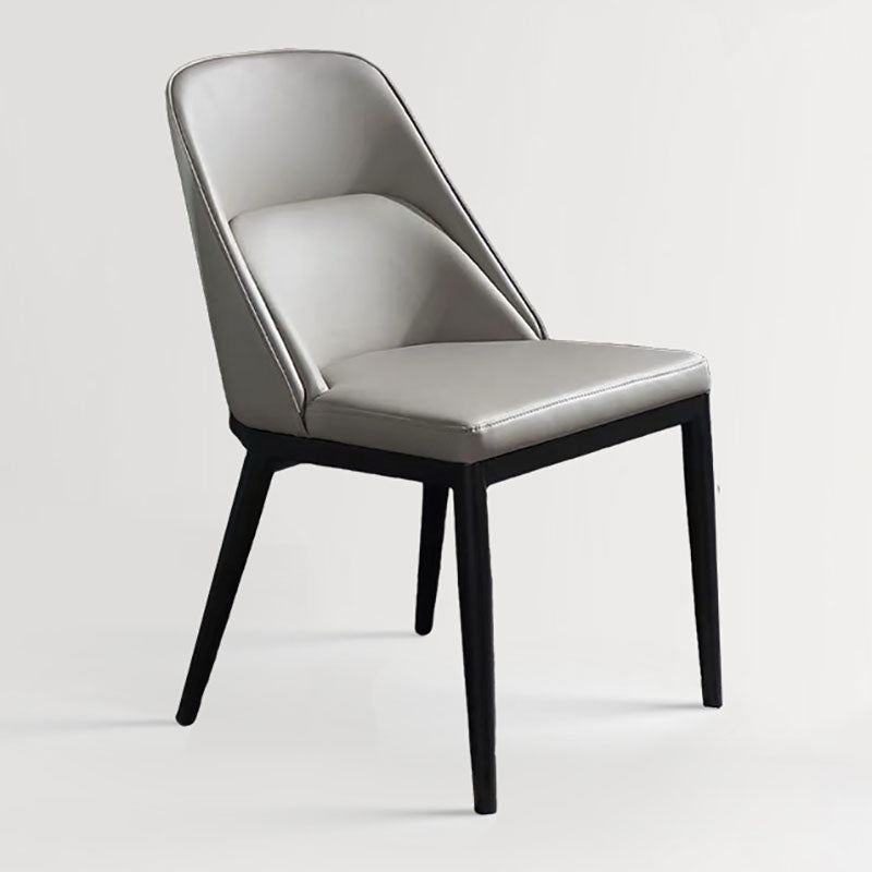Contemporary Dining Chair Kitchen Armless Chairs with Metal Legs
