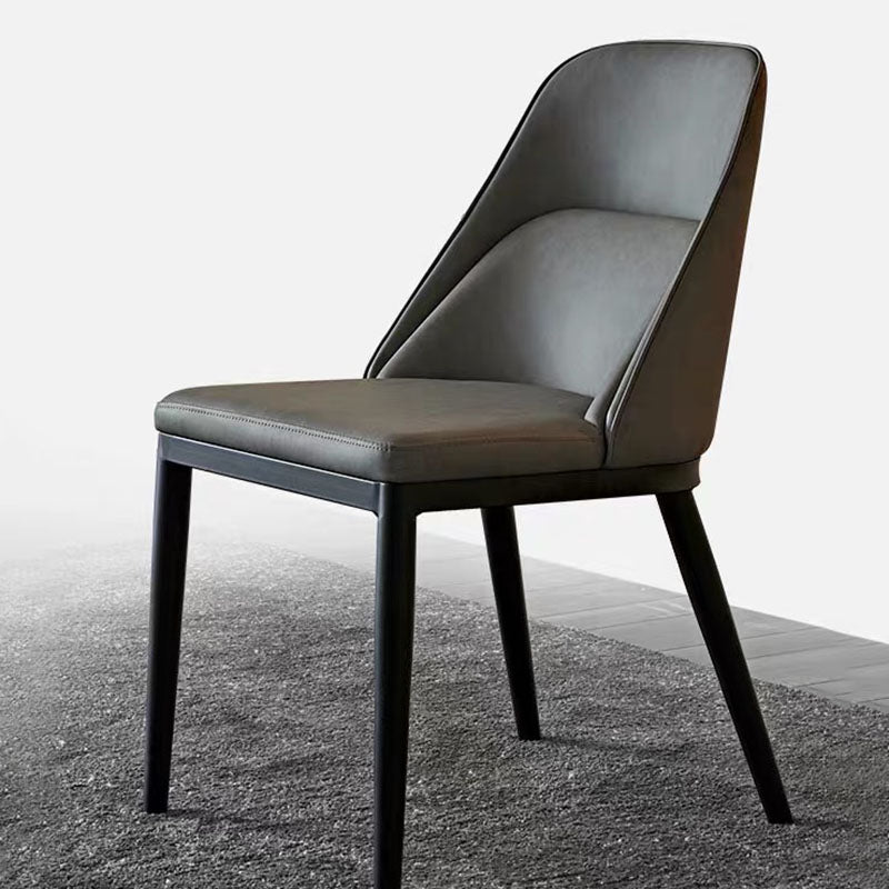 Contemporary Dining Chair Kitchen Armless Chairs with Metal Legs