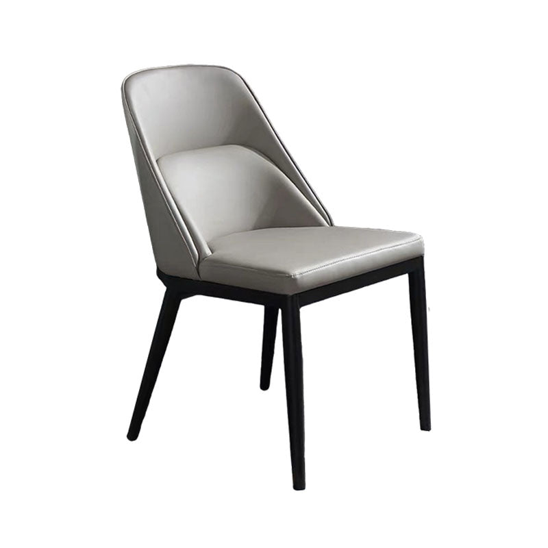 Contemporary Dining Chair Kitchen Armless Chairs with Metal Legs