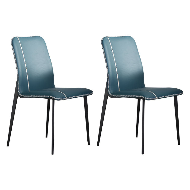 Contemporary Dining Chair Kitchen Armless Side Chairs with Metal Legs