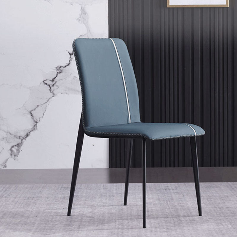 Contemporary Dining Chair Kitchen Armless Side Chairs with Metal Legs