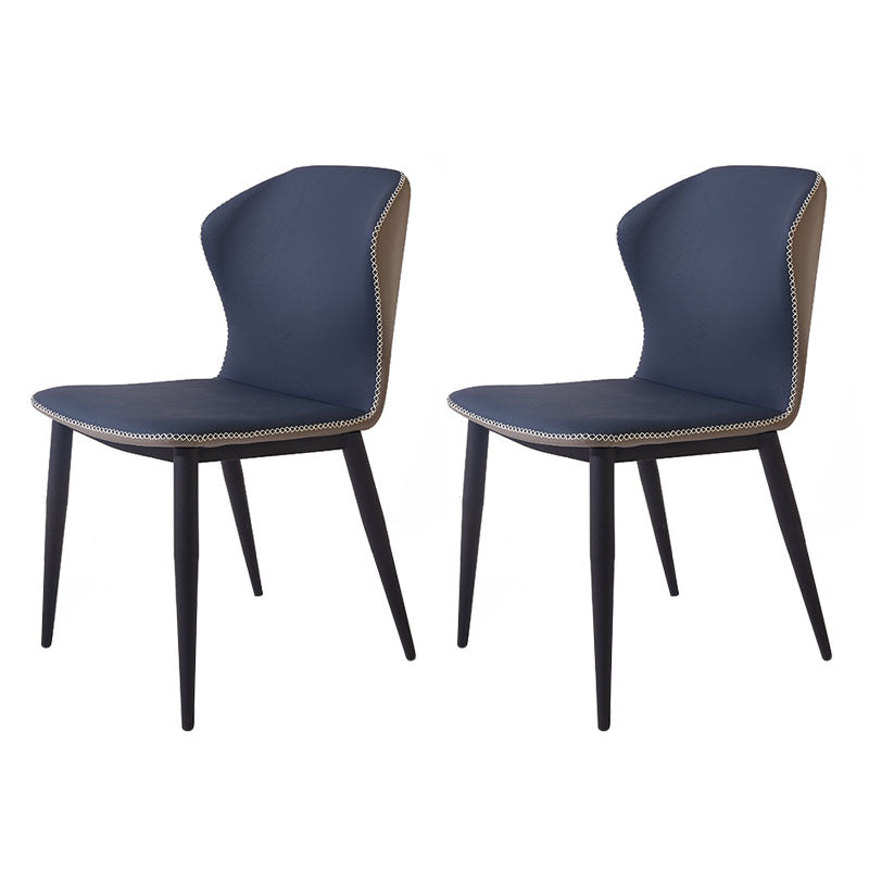 Contemporary Style Chair Kitchen Armless Wingback Chairs with Metal Legs