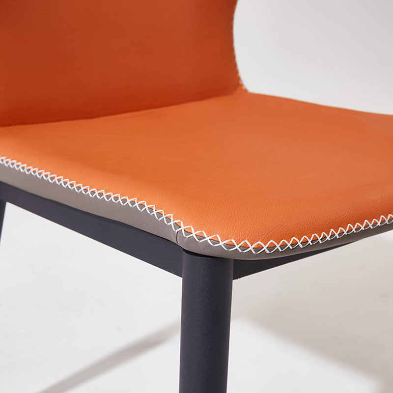 Contemporary Style Chair Kitchen Armless Wingback Chairs with Metal Legs