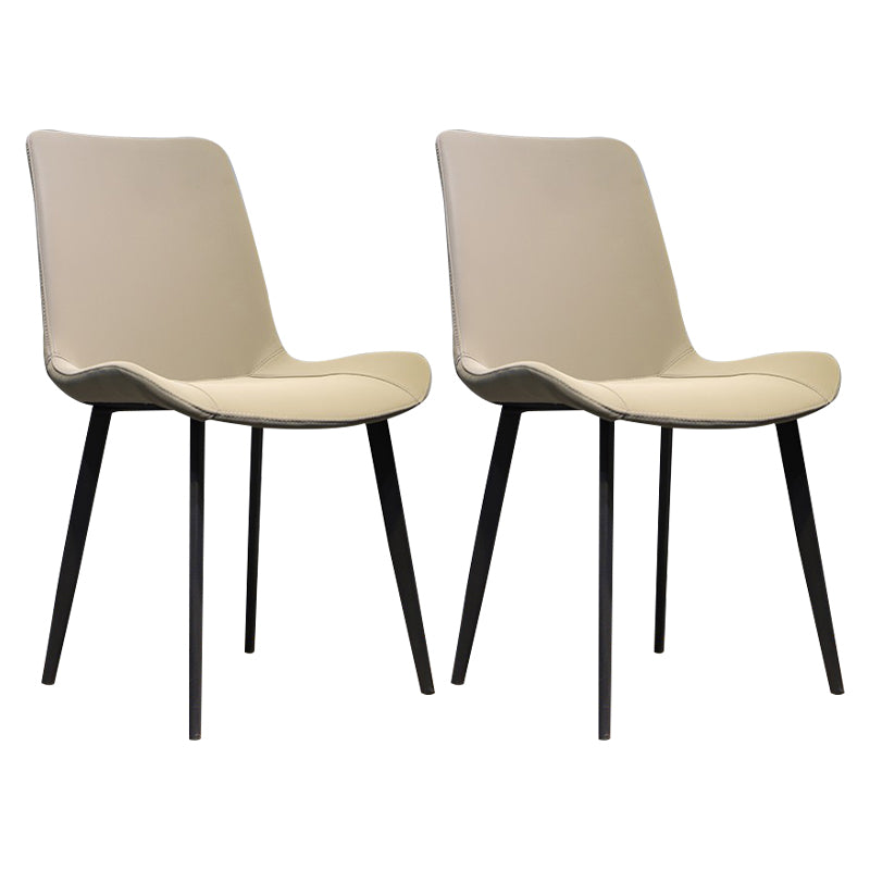 Solid Back Side Chair Contemporary Metal Indoor-Outdoor Chair