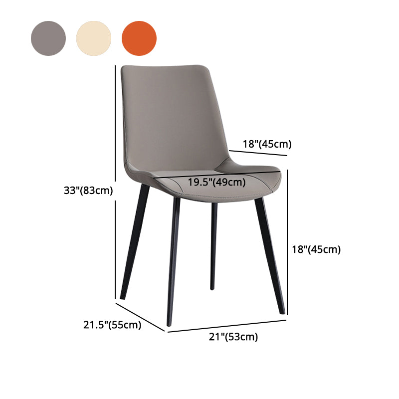 Solid Back Side Chair Contemporary Metal Indoor-Outdoor Chair