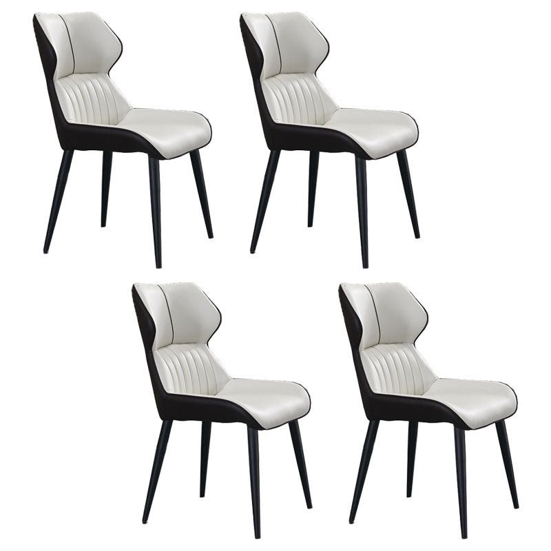 Contemporary Dining Chair Kitchen Arm Side Chair with Metal Legs