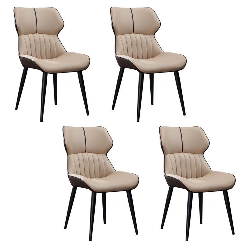 Contemporary Dining Chair Kitchen Arm Side Chair with Metal Legs